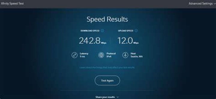 Speed test measurement
