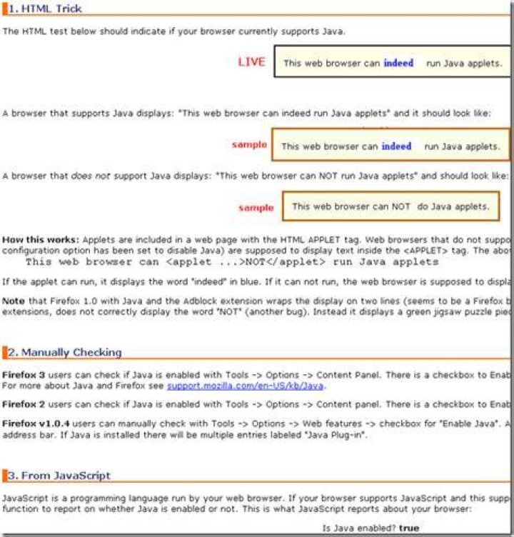 JavaScript browser settings