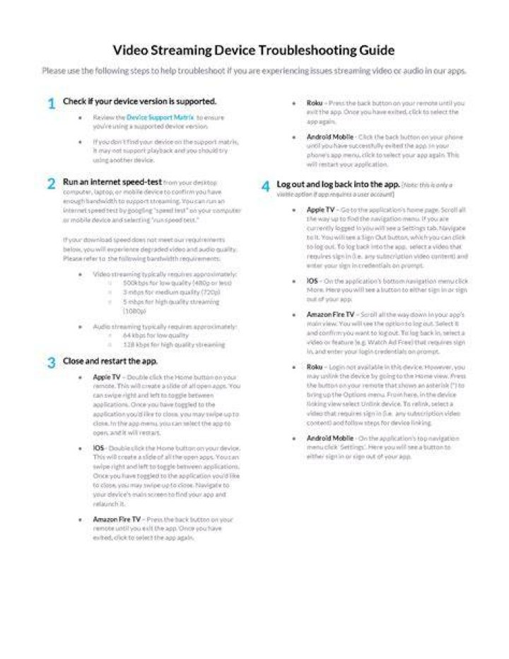 Troubleshooting streaming issues